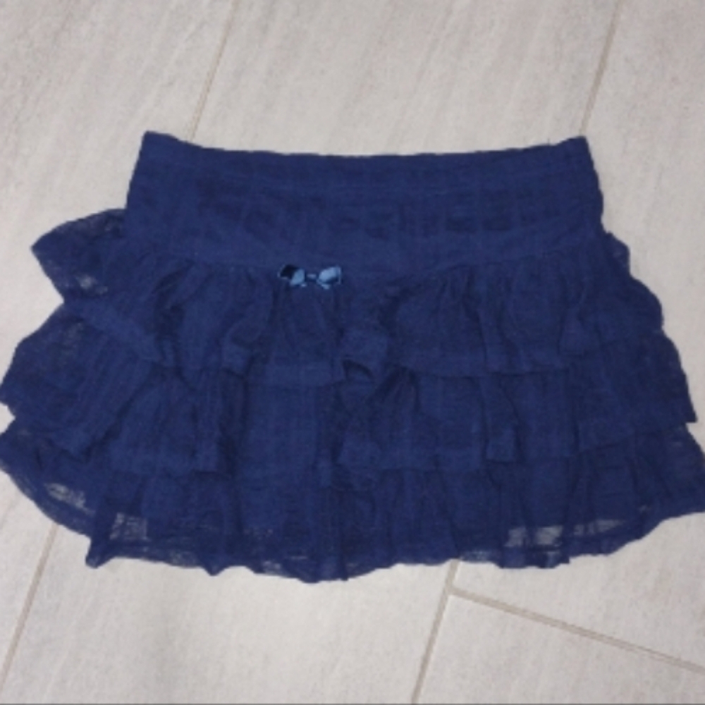 Hollister Deep Blue Ruffled Kids Skirt